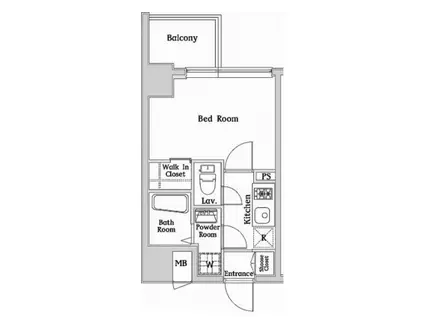 ハーモニーレジデンス西麻布(1K/6階)の間取り写真