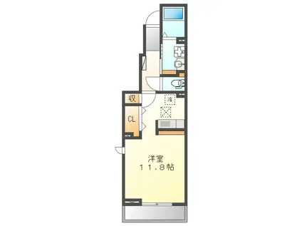 LIS BLANC (1K/1階)の間取り写真