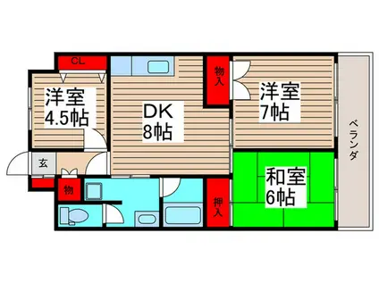 メゾン・ド・船橋(3DK/3階)の間取り写真