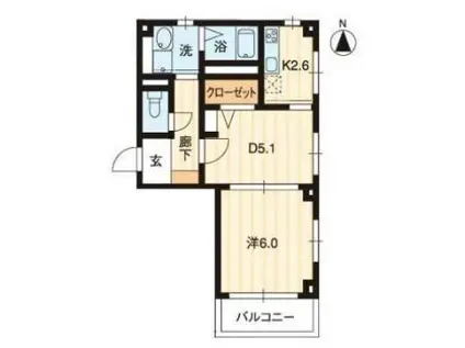 チェリッシュコート(1DK/2階)の間取り写真