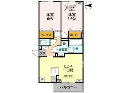 DR相木HATI(2LDK/2階)の間取り写真