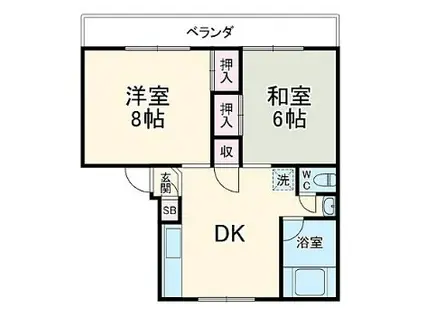的場マンション(2DK/2階)の間取り写真