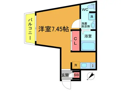 ARBUSTO HILLS(ワンルーム/4階)の間取り写真