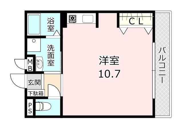 プリンスビル(ワンルーム/3階)の間取り写真