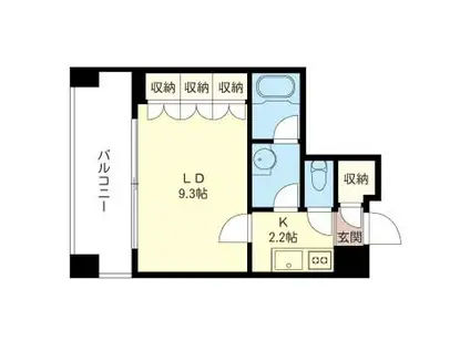 プライムメゾン銀座イースト(1K/13階)の間取り写真