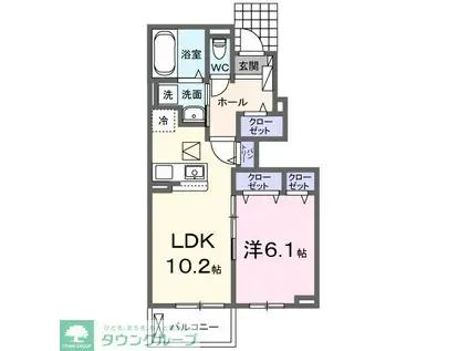 ナチュール メゾン(1LDK/1階)の間取り写真