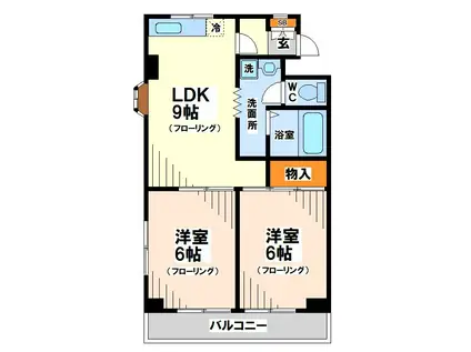 ハイムクレセント(2LDK/2階)の間取り写真