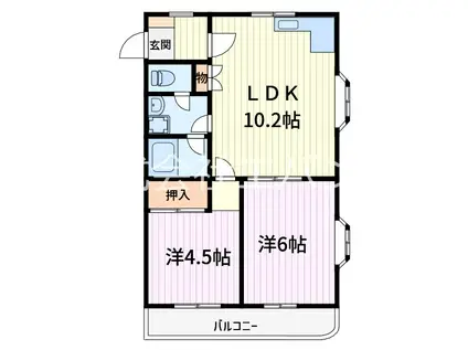 PLENDY川口芝公園II(2LDK/3階)の間取り写真