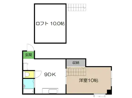 グローバル(1LDK/4階)の間取り写真
