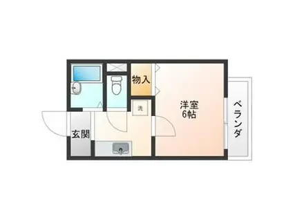 フォーブル名光(1K/1階)の間取り写真