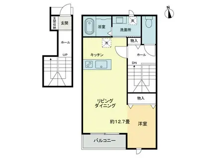 マビックエアーC(ワンルーム/2階)の間取り写真