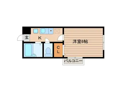 メルヴェイユみやぎ野(1K/2階)の間取り写真