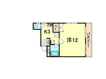 荒田マンション(1K/5階)の間取り写真