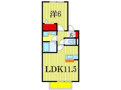 セレーノ西船(1LDK/1階)の間取り写真