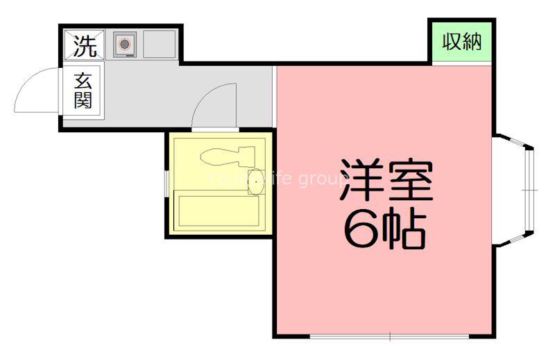ドルフ鶴巻11(1K/2階)の間取り写真
