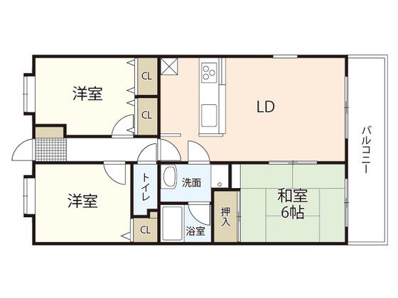 第2マエダビル(3LDK/2階)の間取り写真