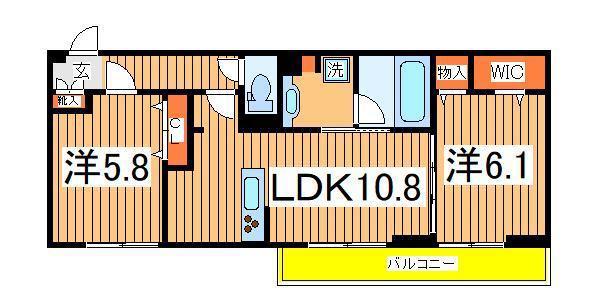 プラヴール(2LDK/3階)の間取り写真