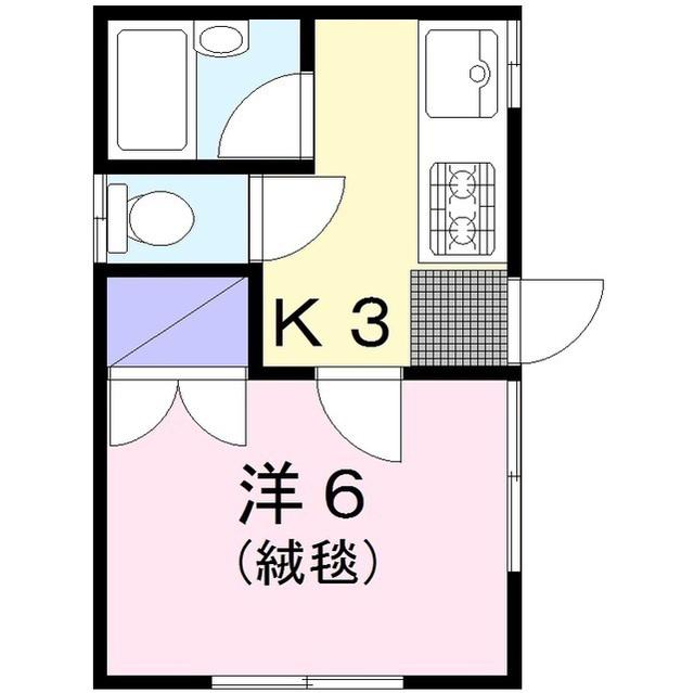 トップヒルB(1K/2階)の間取り写真