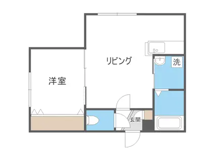 レジナス澄川(1LDK/4階)の間取り写真