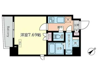 ディアコート川崎(1K/2階)の間取り写真