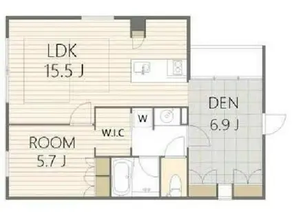 エスセナーリオ市ヶ谷(1SLDK/4階)の間取り写真