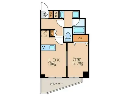 AZUL北上野(1LDK/7階)の間取り写真