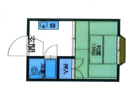 ペルシェ吉川NO1(1K/2階)の間取り写真