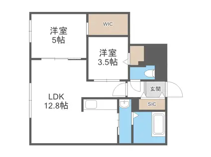 パインハート本通16(2LDK/2階)の間取り写真