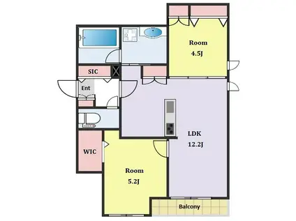 下馬4丁目メゾン(2LDK/1階)の間取り写真