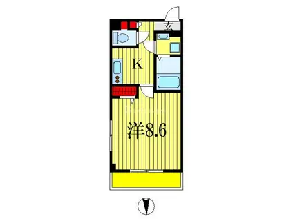 FYSIIIビル(1K/3階)の間取り写真