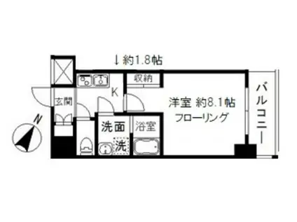 エレンシアK小岩(1K/2階)の間取り写真
