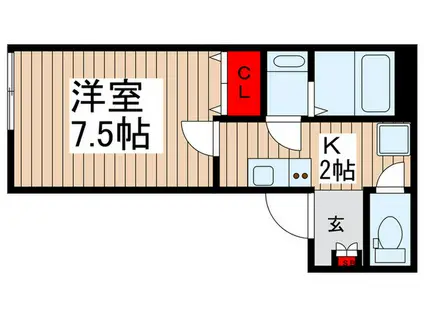 DWELL NOAH(1K/2階)の間取り写真
