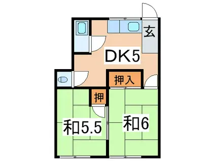 小川ハイツ(2DK/2階)の間取り写真