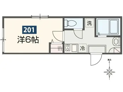 MELDIA北綾瀬V(1K/2階)の間取り写真