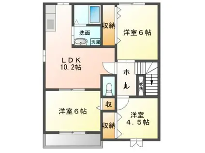 エピナール(3LDK/2階)の間取り写真