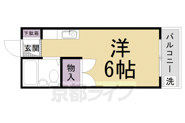 コーポ脇(1K/3階)の間取り写真