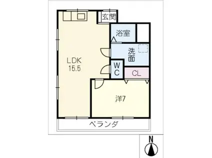 メゾン華(1LDK/1階)の間取り写真