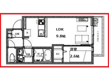 ケイアイレジデンス梅島(1LDK/1階)の間取り写真