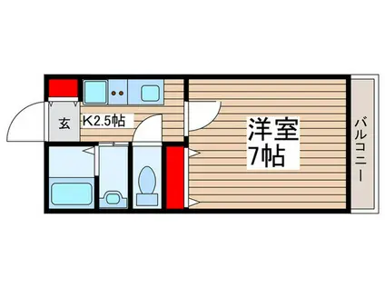 入間市豊岡3丁目(1K/2階)の間取り写真