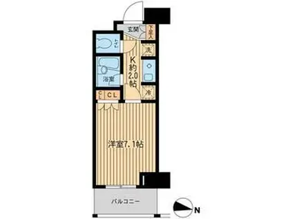 エコロジー東陽町プロセンチュリ(1K/5階)の間取り写真