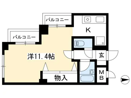 マシモマナー(1K/2階)の間取り写真