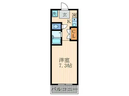 パンセ堀川(1K/8階)の間取り写真