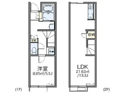 レオネクスト向日葵(1LDK/1階)の間取り写真