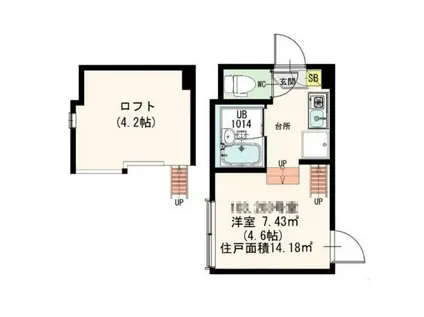 アークラティーダ(1K/1階)の間取り写真