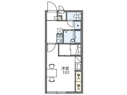 レオパレスアーベントロート(1K/1階)の間取り写真