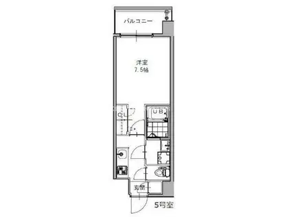 S-RESIDENCE福島GRANDE(1K/5階)の間取り写真