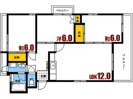 メゾンハシモト(3LDK/1階)の間取り写真