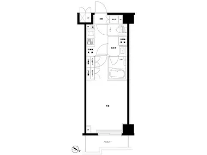 ルーブル蓮根(1K/4階)の間取り写真