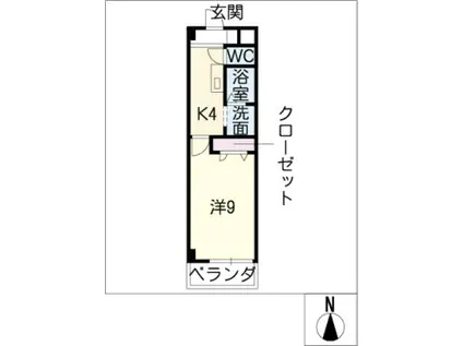 PRINTEMPS(1K/4階)の間取り写真