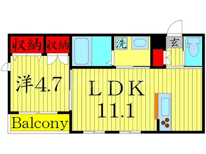 メルベーユ・DIX(1LDK/3階)の間取り写真
